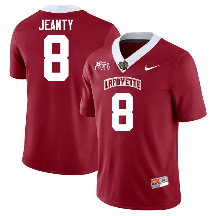 Lafayette Leopards #8 Darson Jeanty College Football Jerseys,Uniforms-Red